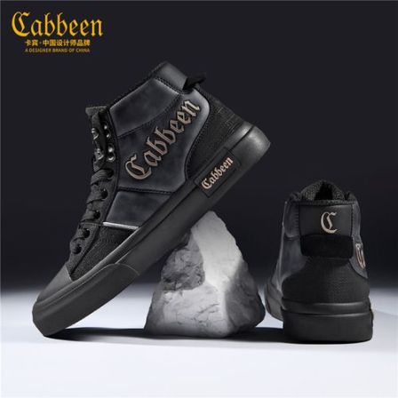 Cabbeen/卡宾男鞋秋冬新款高帮厚底3厘米增高鞋子男潮流休闲鞋男