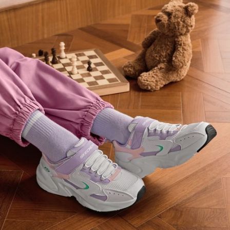 【踏浪熊】秋冬斯凯奇儿童童鞋女童拼接复古跑步休闲运动鞋303967L