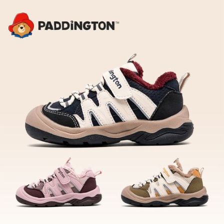 帕丁顿熊儿童冬季保暖魔术贴运动鞋时尚百搭机能鞋防滑软底-PD884