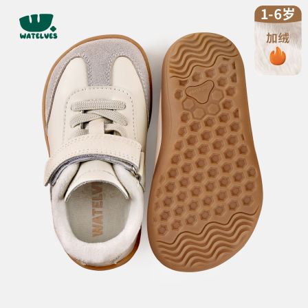 WATELVES小行星赤足鞋儿童冬季加绒宽楦童鞋女童二棉鞋男童德训鞋
