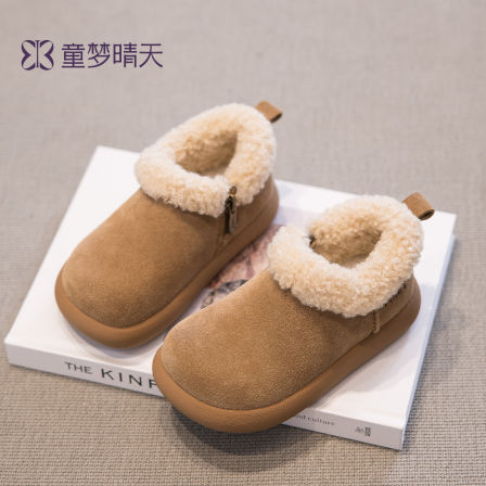 女童棉鞋儿童勃肯鞋2025新款毛毛鞋女孩冬季加绒加厚鞋子大棉冬鞋