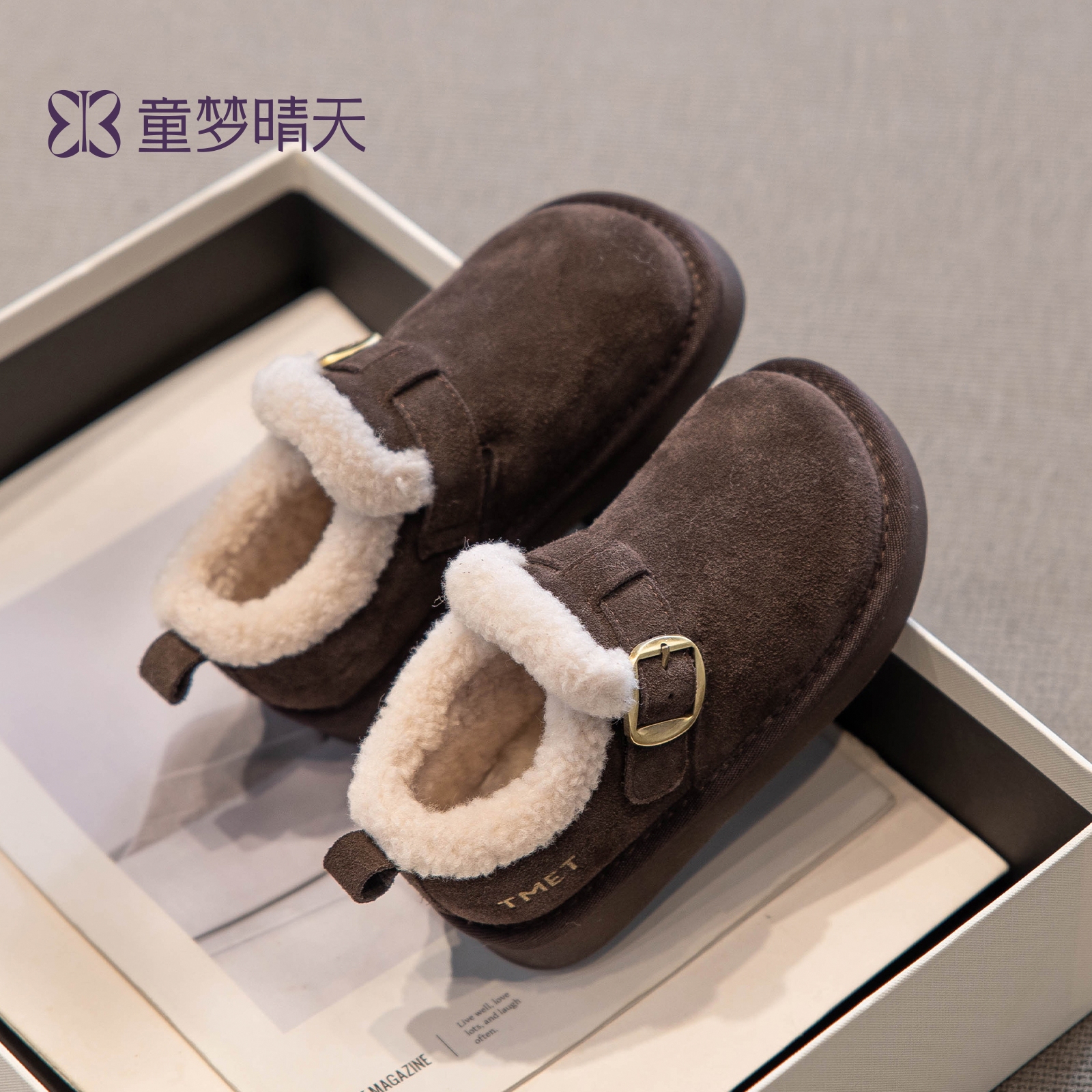 童梦晴天女童二棉鞋冬季毛毛鞋2025新款加绒儿童鞋女宝勃肯鞋爆款主图