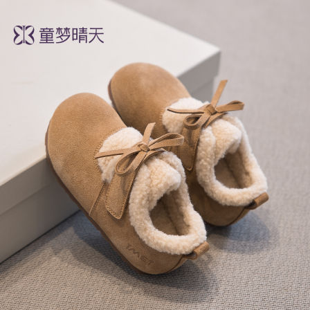 童梦晴天女童棉鞋2025新款冬季儿童勃肯鞋加绒女孩公主鞋软底洋气