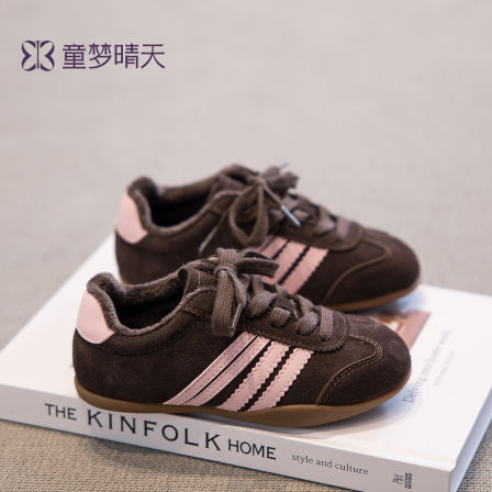 童梦晴天女童鞋子2025新款秋冬儿童二棉鞋加绒低帮板鞋超火德训鞋