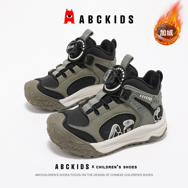 ABCkids童鞋儿童加绒运动鞋冬季男童二棉鞋防滑青少年保暖棉靴男主图