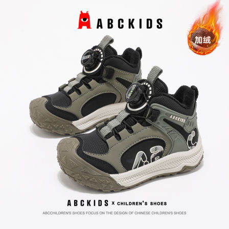 ABCkids童鞋儿童加绒运动鞋冬季男童二棉鞋防滑青少年保暖棉靴男