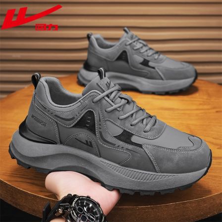回力正品男鞋秋季新款皮面防水运动休闲跑步软底轻便减震老爹鞋潮