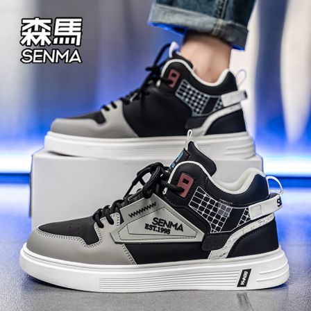 森马男鞋2025新款秋季爆款百搭板鞋户外厚底男士高帮时尚休闲鞋W