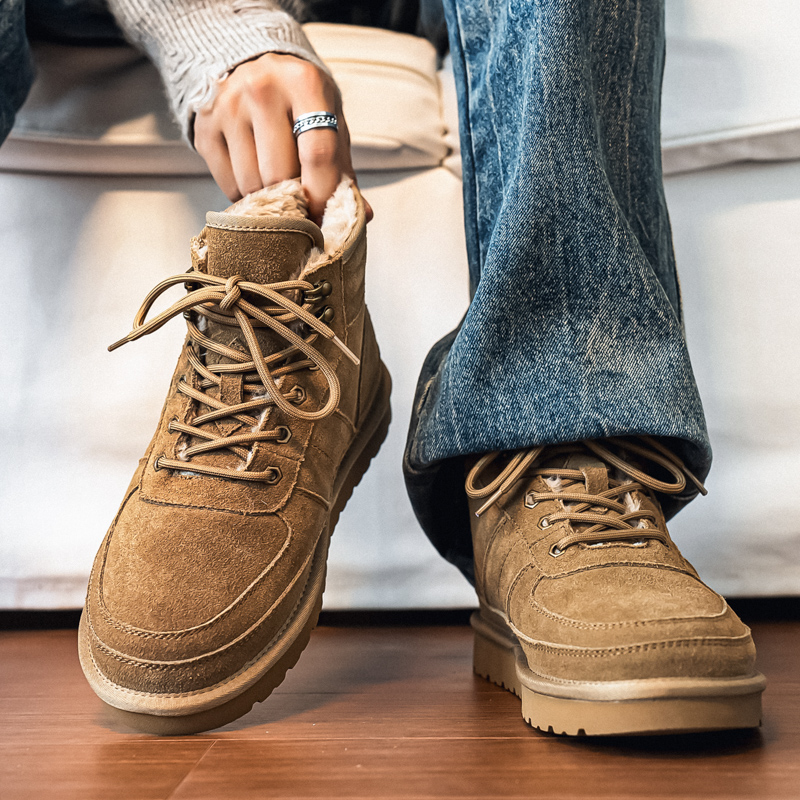 雪地靴男新款冬季高帮马丁靴加绒加厚防滑防寒东北零下40°大棉鞋主图