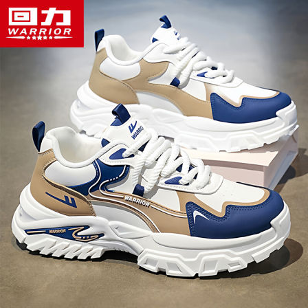 回力男鞋秋季爆款百搭休闲学生皮面运动跑步厚底增高小白老爹潮鞋