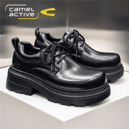 德国骆驼动感男鞋秋季英伦风大头皮鞋低帮工装鞋复古短靴马丁靴男