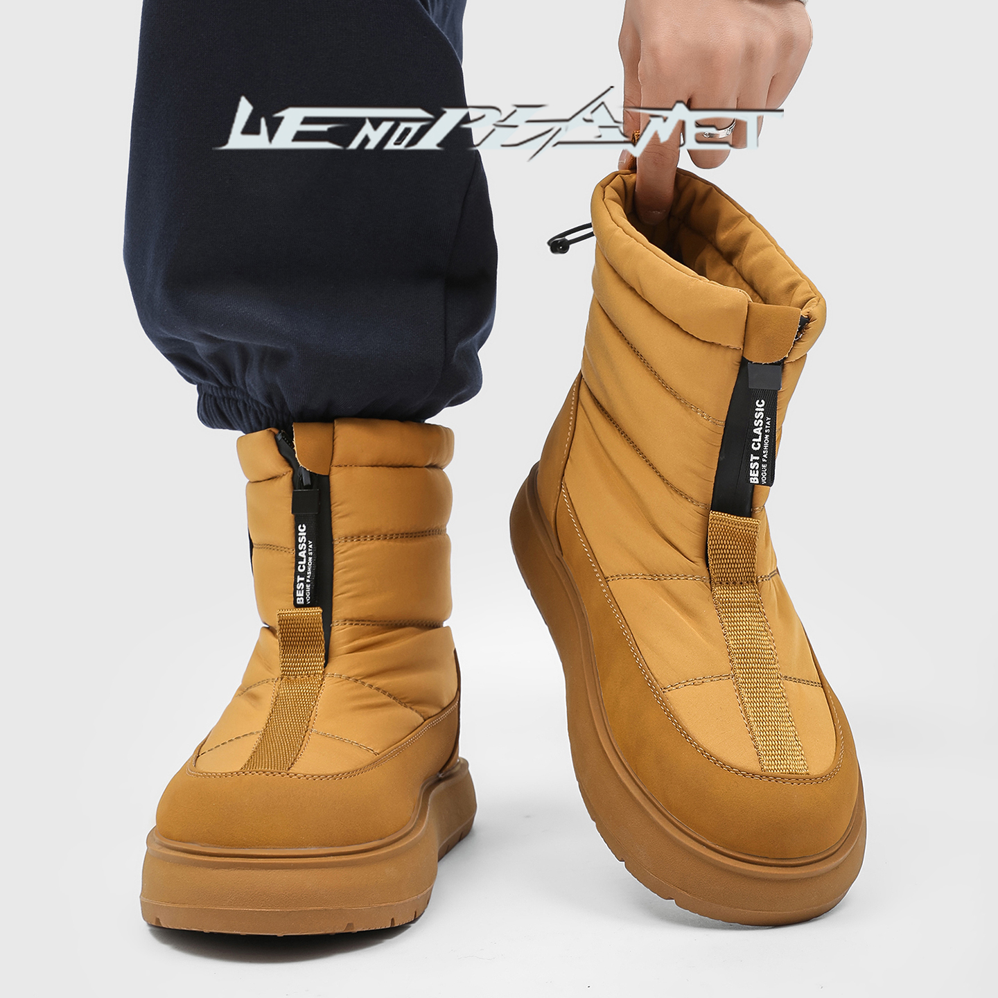 2025冬季新款保暖防寒雪地靴防水加绒加厚中筒靴户外厚底防滑棉鞋主图