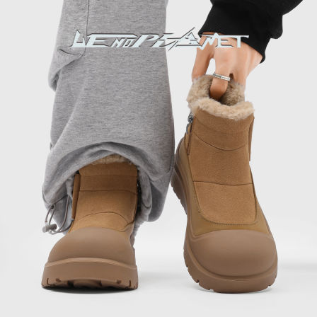 雪地靴男女冬季新款短筒简约百搭保暖靴子加绒加厚防寒户外棉鞋