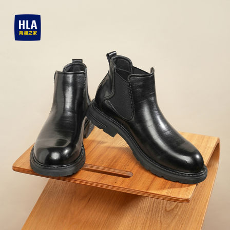 海澜之家短靴男鞋2025新款秋冬男士切尔西靴增高西装英伦休闲皮鞋