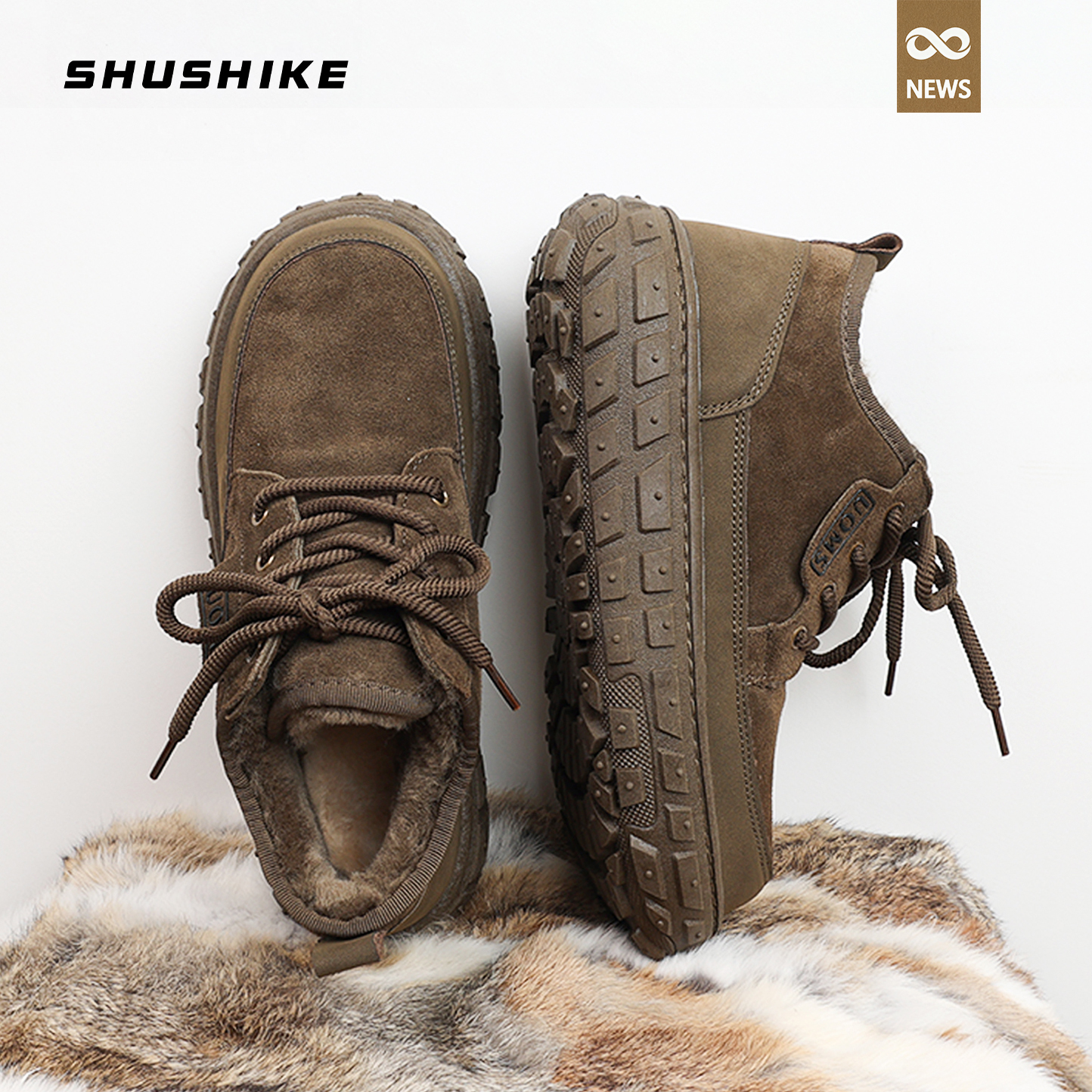 @舒适客 冬季雪地靴男加绒保暖防水东北大棉鞋羊皮毛一体男鞋短靴主图