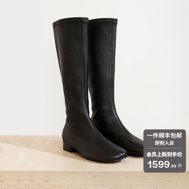 CHICJOC超级时装发布大秀款_孟加拉弹力小羊皮 一脚蹬高筒瘦瘦靴主图