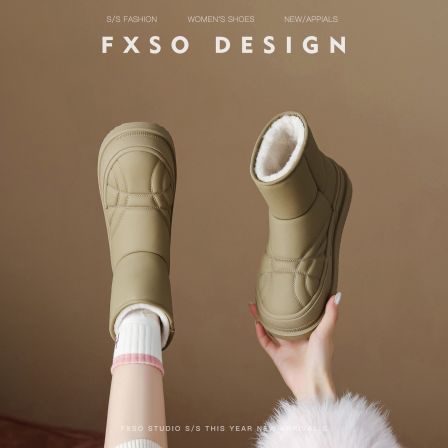 【FXSO方巷】厚底加绒皮毛一体雪地靴女2025新款冬季保暖防滑棉鞋