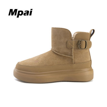 梦牌 时尚雪地靴冬加绒加厚保暖休闲棉鞋厚底防滑东北防寒靴 女款