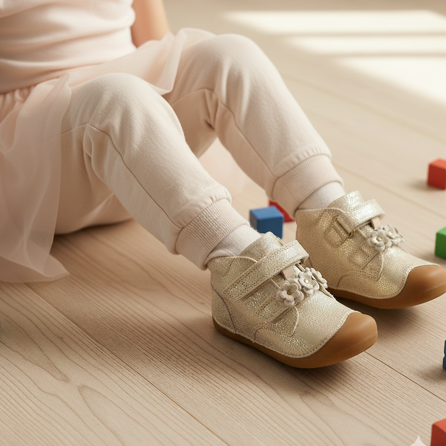 奶爸家！丹麦Bundgaard AW25节日款儿童包头防踢学步小花兔子鞋主图