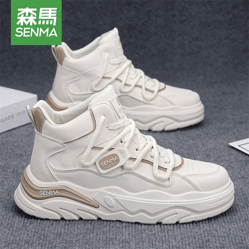 森马男鞋2025新款冬季男士厚底增高板鞋防滑运动休闲小白运动潮鞋主图