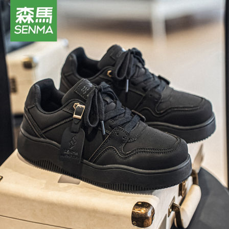 森马男鞋2025新款冬季百搭休闲厚底增高板鞋男士软底防滑运动潮鞋