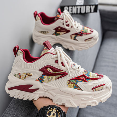 网红爆款男鞋2025新款秋季潮牌百搭厚底运动鞋青少年增高老爹潮鞋