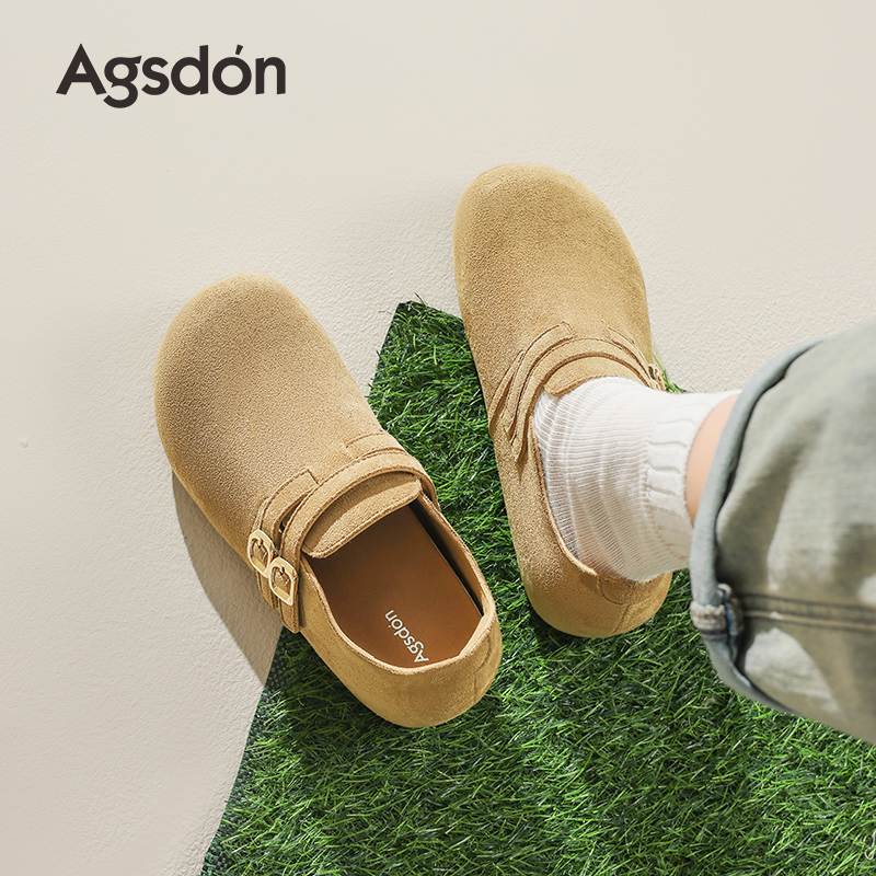 【香菇来了】奥古狮登内增高勃肯鞋女秋冬加绒2025新款棉鞋半拖鞋主图