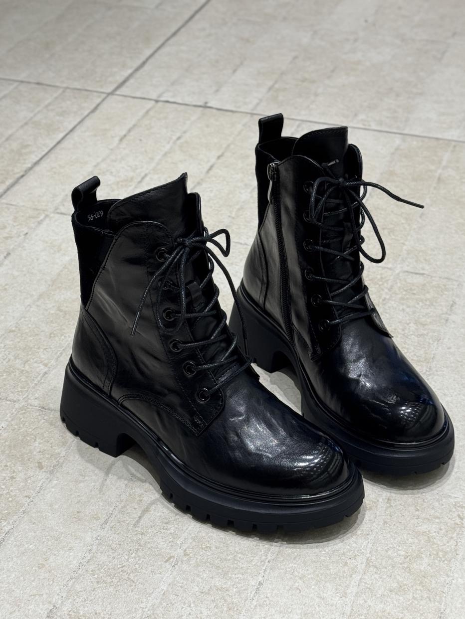 MFX 手抓真皮圆头厚底马丁靴烟筒靴女靴时装靴女鞋56-009主图