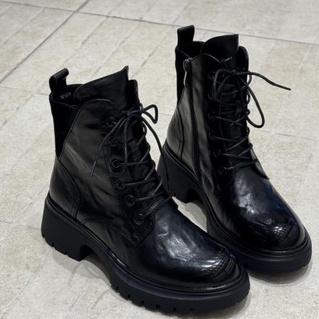 MFX 手抓真皮圆头厚底马丁靴烟筒靴女靴时装靴女鞋56-009