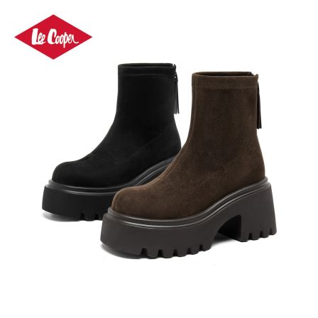 【专属】LEE COOPER厚底短靴女2025秋季新款复古瘦瘦靴时装靴