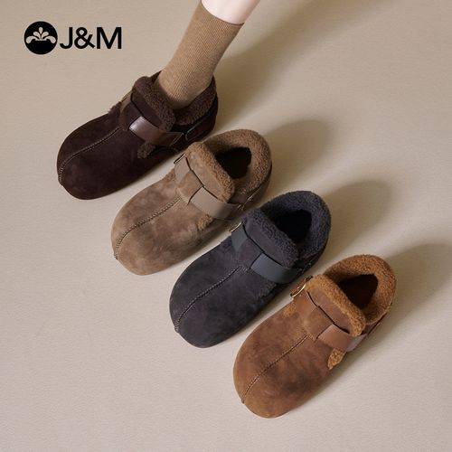 J&M/快乐玛丽25年冬季短筒复古港风保暖时尚雪地靴极简风98803W主图