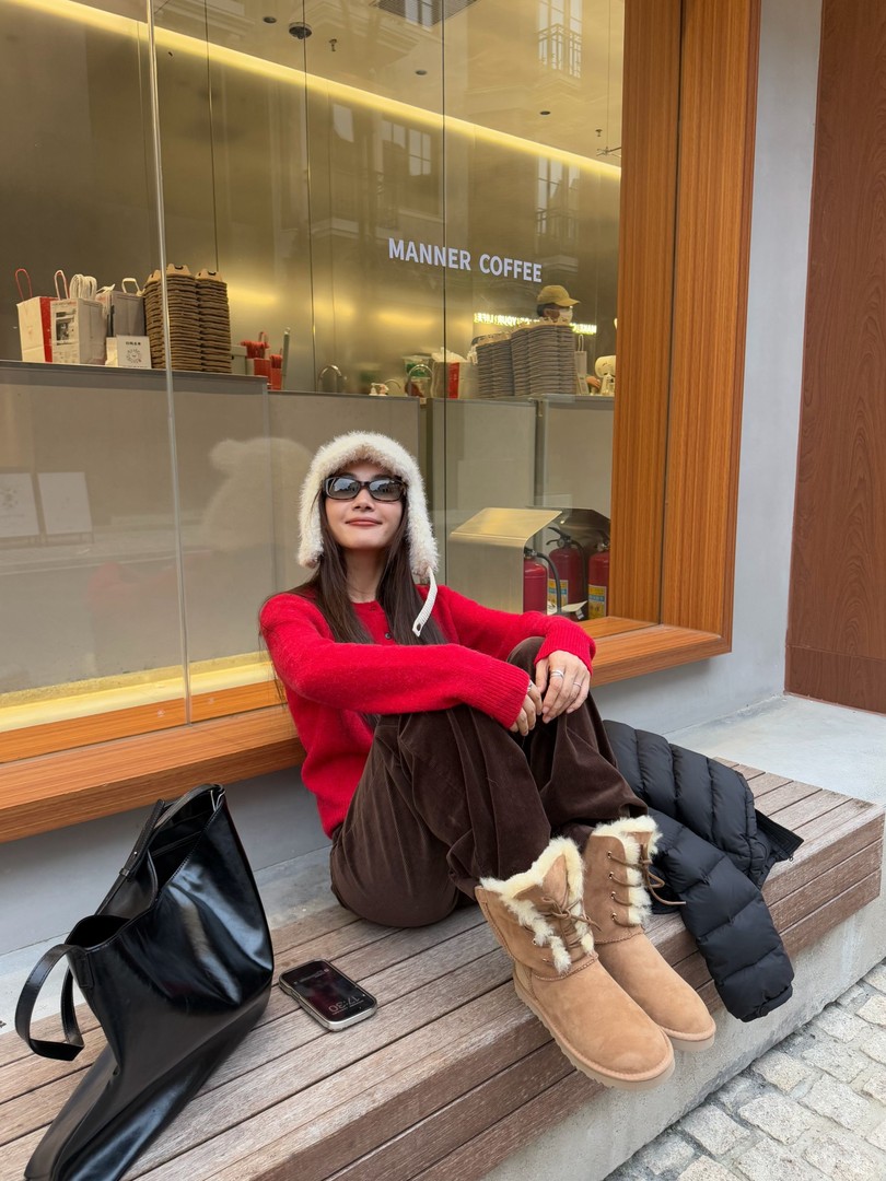 笑笑私鞋真羊毛皮毛一体雪地靴X8686主图