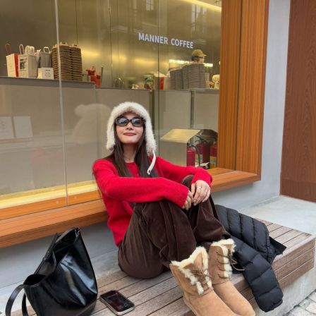 笑笑私鞋真羊毛皮毛一体雪地靴X8686