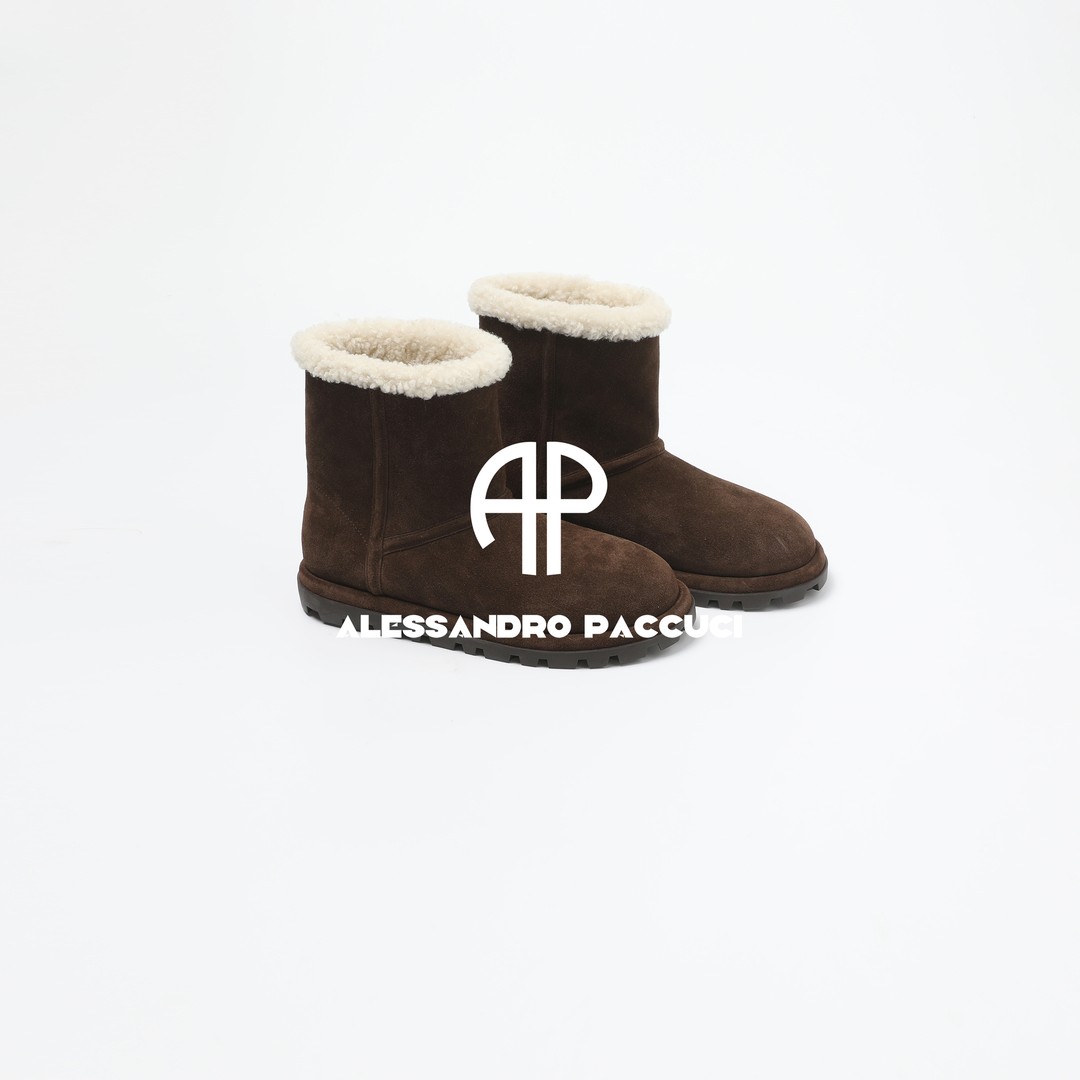 AP洛哥53130XX【星星底雪地靴/毛圈】牛反毛皮+羊皮毛一体高帮鞋主图