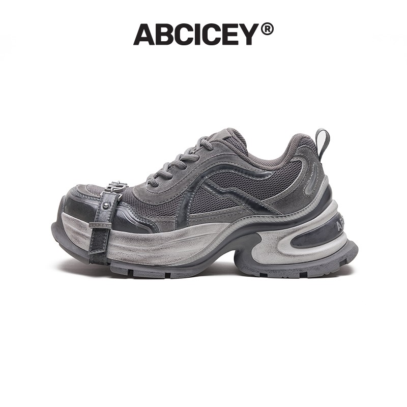 【主理人破价】漫游老爹鞋男女厚底增高绑带鞋皮面跑鞋系带ABCICEY主图