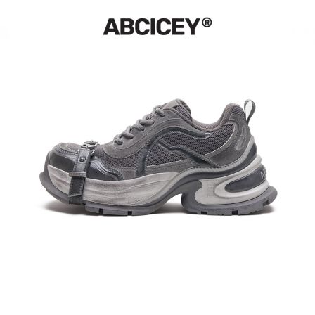 【主理人破价】漫游老爹鞋男女厚底增高绑带鞋皮面跑鞋系带ABCICEY