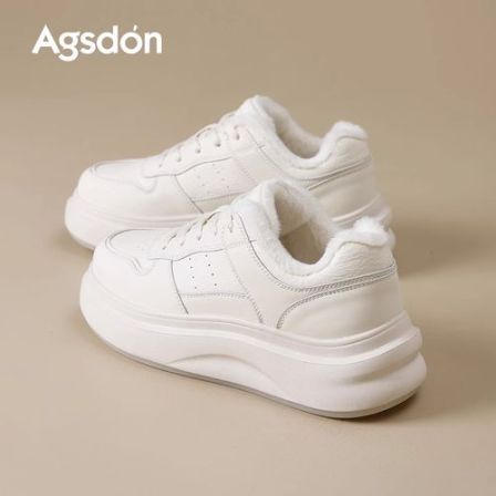 【奥古狮登】男女同款小白鞋5cm增高加绒时尚板鞋P151154+R151154AA