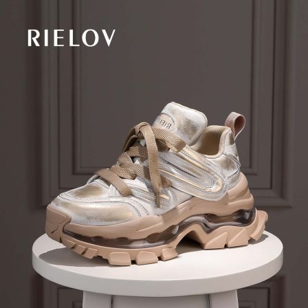 RIELOV【一号店】增高8cm时尚潮鞋擦色ins气垫百搭女士休闲鞋666-82