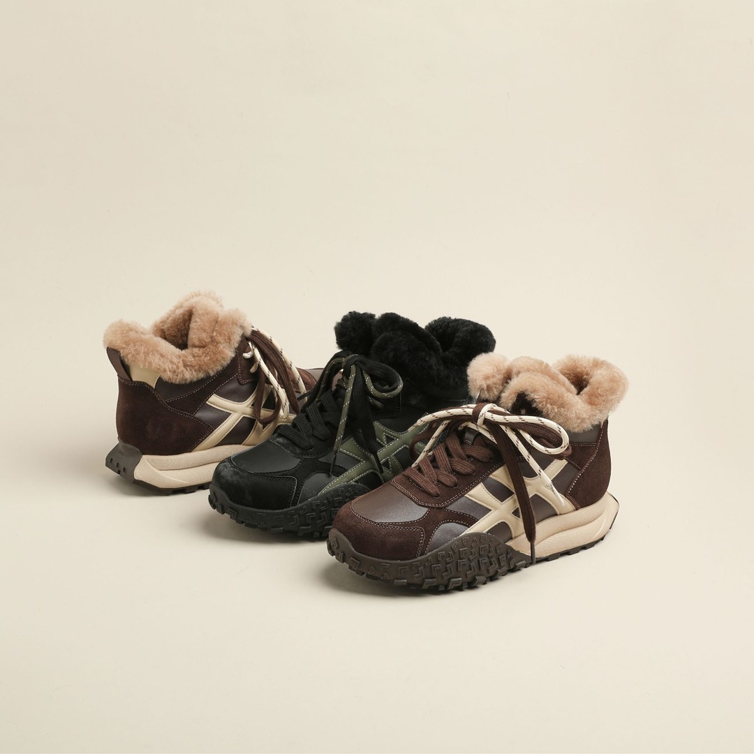 秋冬新款时尚休闲女鞋潮流高帮加绒保暖舒适冷粘工艺7002-7//HMT主图