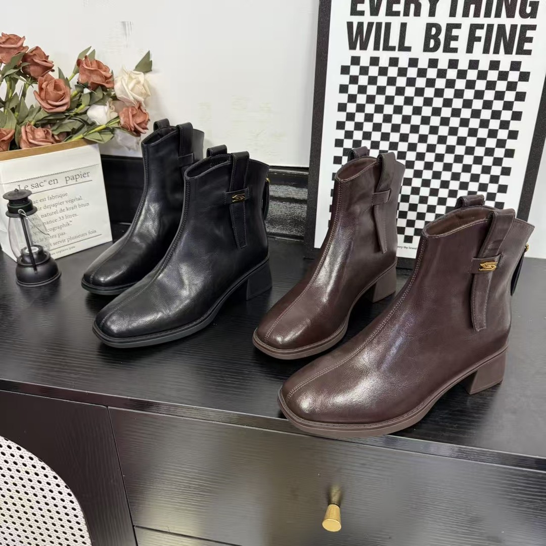 秋冬新款时尚休闲女鞋潮流短靴瘦瘦靴低跟英伦百搭6007//QZ主图