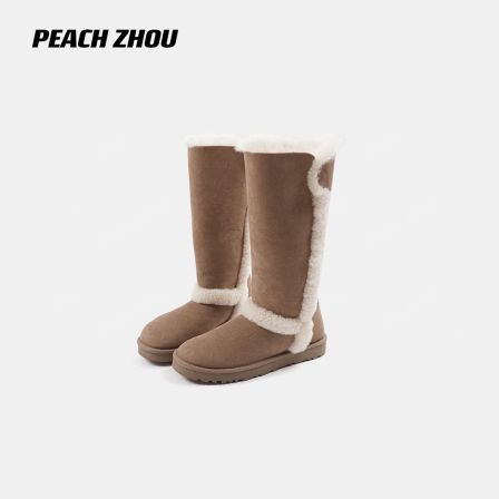 『PEACHZHOU』羊皮毛一体中古款百变长筒雪地靴休闲实穿保暖棉鞋女