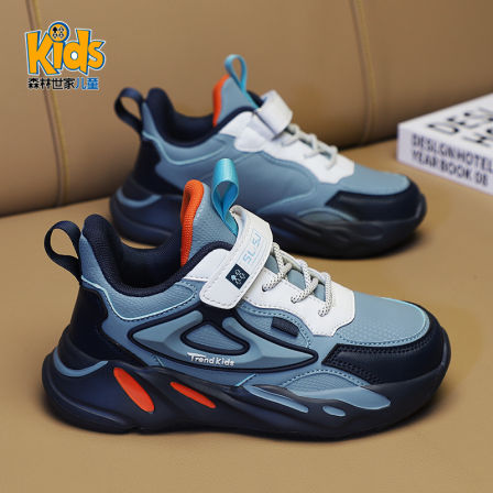 森林世家童鞋男童运动鞋秋冬款2025新款皮面儿童冬季加绒大棉鞋子