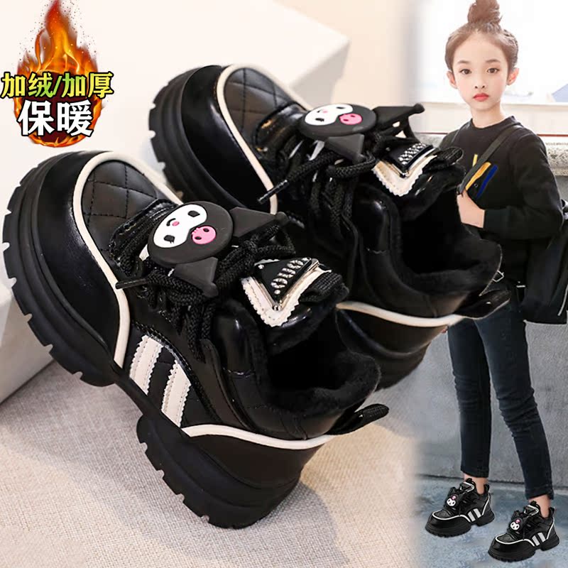 赤兔女童加绒运动鞋冬季2025新儿童棉鞋中大童女孩高帮保暖雪地靴主图