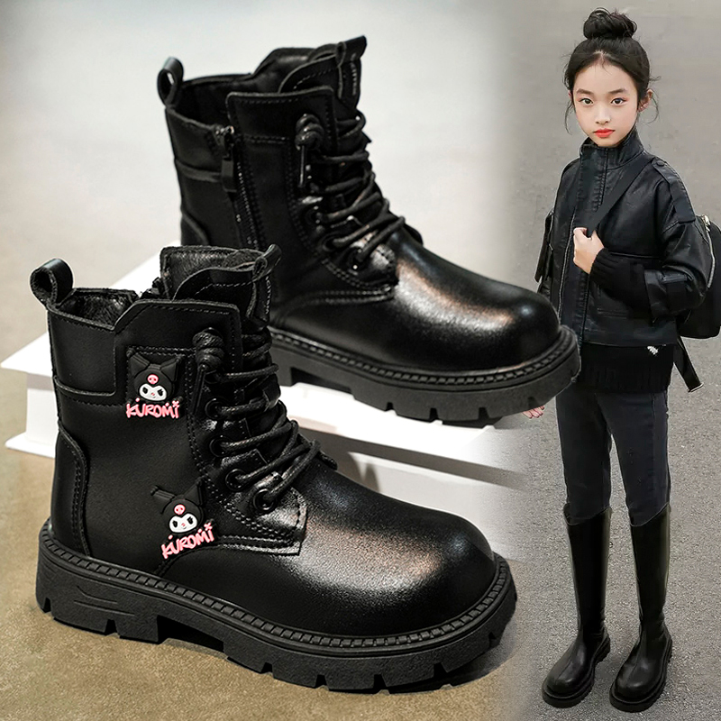 赤兔女童马丁靴冬季2025新款儿童英伦风皮靴中大童女孩库洛米靴子主图