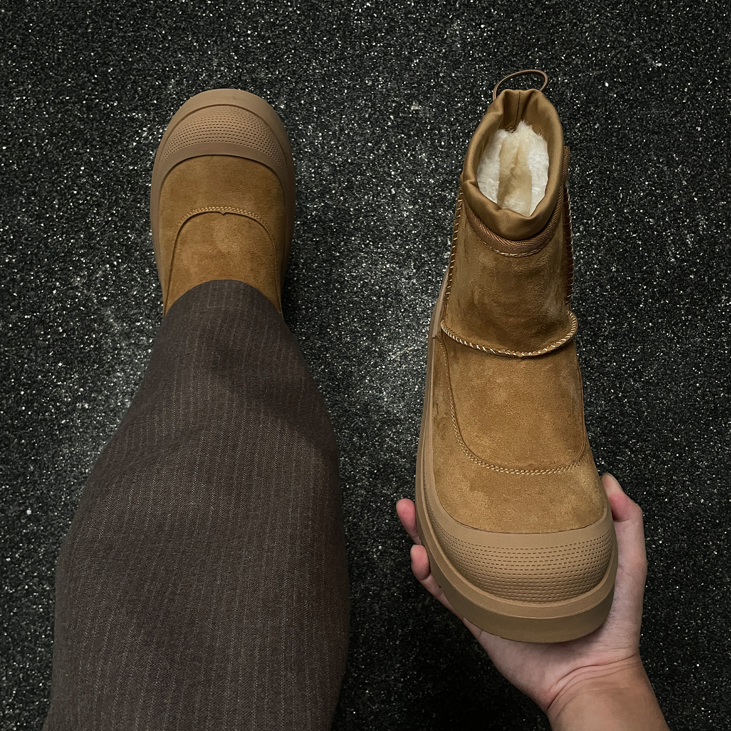 雪地靴男款冬季加绒加厚一脚蹬男鞋防寒保暖马丁靴厚底东北大棉鞋主图