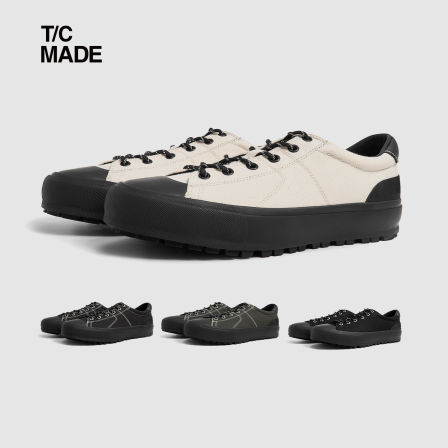 TCMADE X VIBRAM 301复古帆布硫化鞋 拼接厚底低帮户外休闲男女鞋