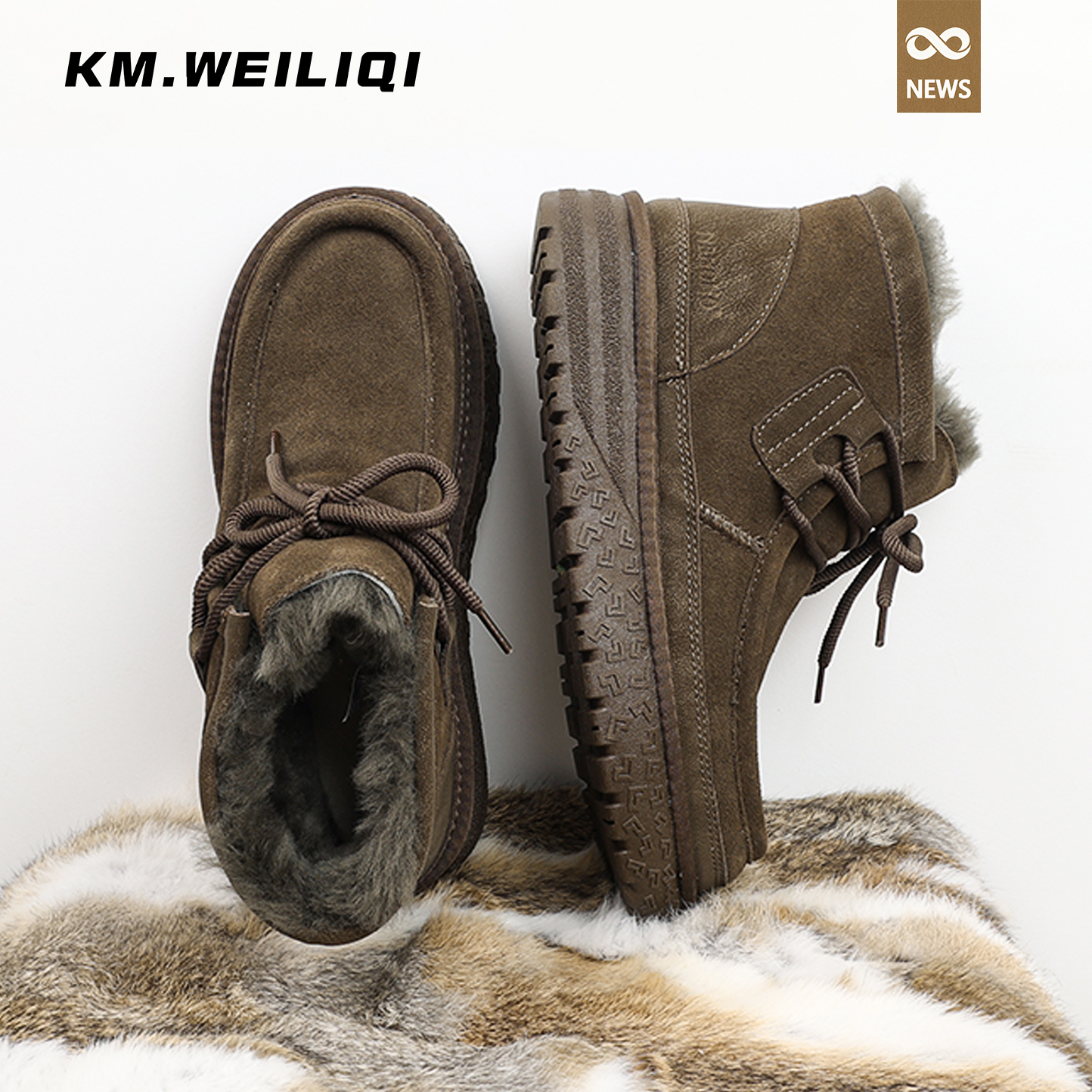 2025新款原创设计冬季保暖男鞋雪地靴男百搭潮流防水加绒棉鞋高帮主图
