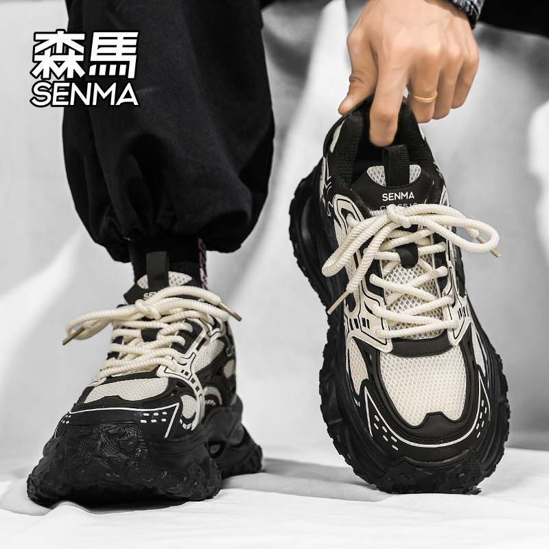 森马男鞋秋冬季2025新款休闲运动鞋男士气垫减震厚底耐磨老爹潮鞋主图