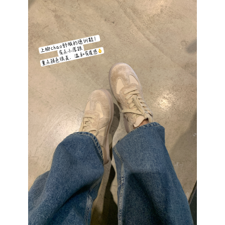 韩国 kissradio 本期B入 贯穿秋冬 沙米色真皮舒适德训运动鞋