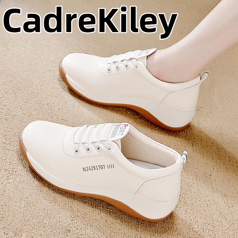 一脚蹬免系带女鞋真皮运动鞋旅游鞋软底不累脚轻便减震妈妈跑步鞋主图